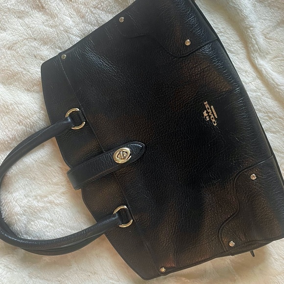 Authentic Coach satchel, black and gold twist-Lock and top handle bag - Picture 2 of 16